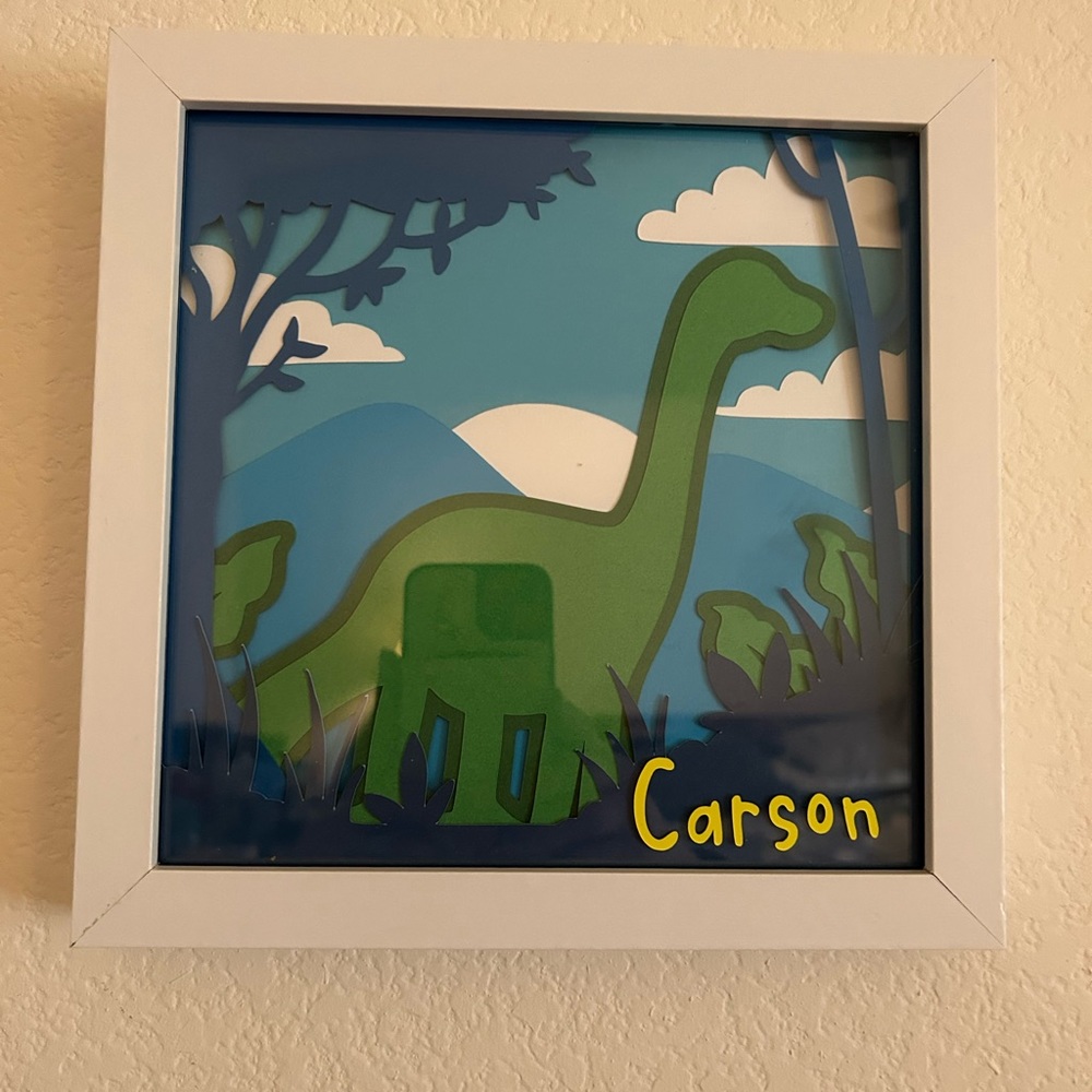Dinosaur personalized shadow box